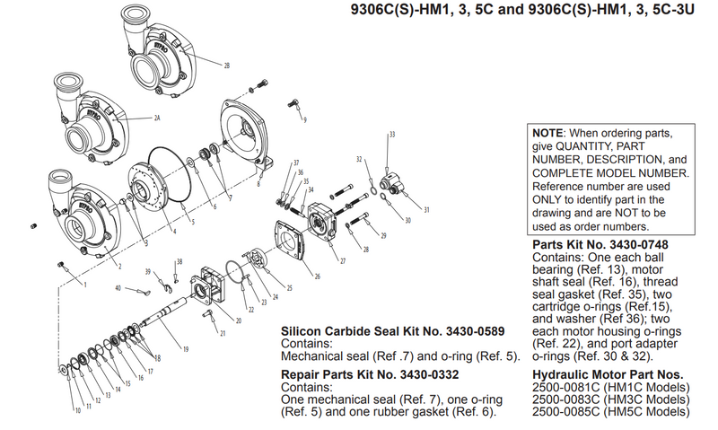 3430-0748 Hydraulic Motor Seal Kit